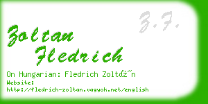 zoltan fledrich business card